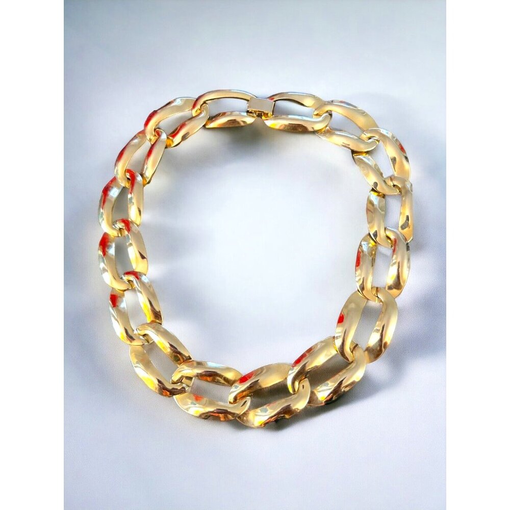 Jumbo Link Gold Chain Collar Necklace